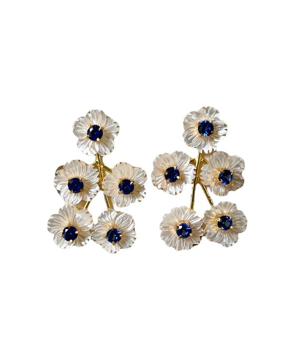 sapphire mother of pearl flower drops