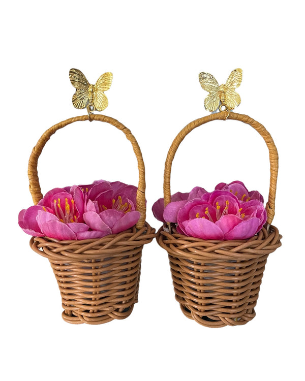 pink dahlia butterfly baskets