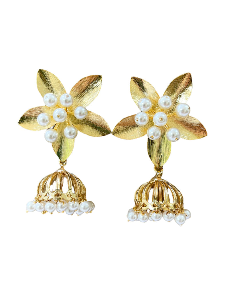 gold pearly flower & pearly dangle