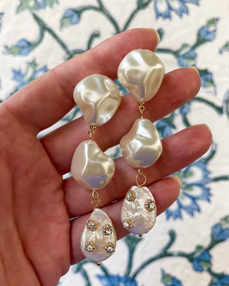 sparkly baroque pearl drops